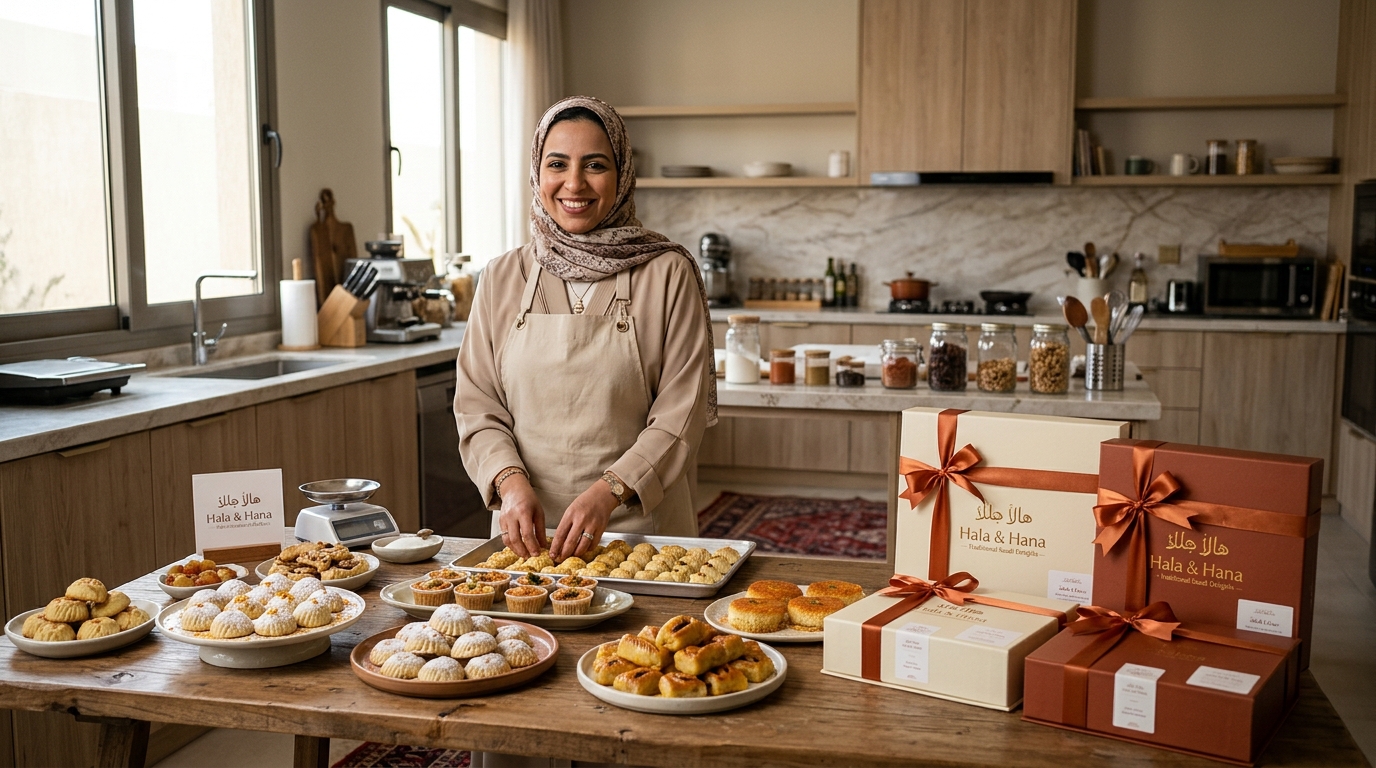 أسرة منتجة رائدة أعمال منزلية